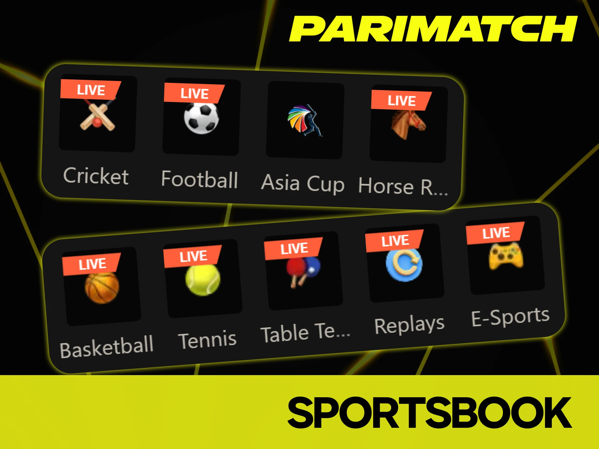 You have access to a wide range of sports at Parimatch.