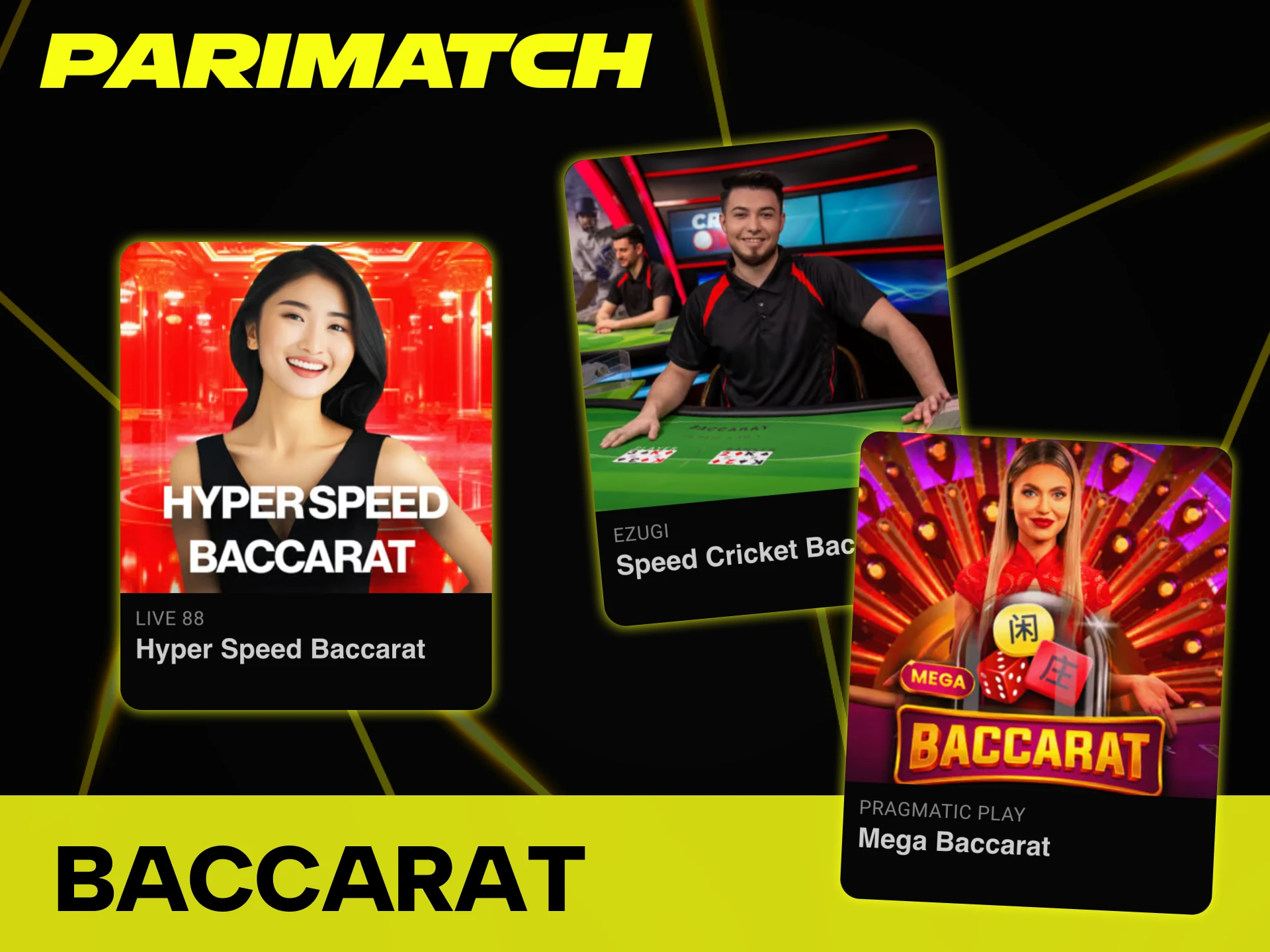 Improve your skills in Baccarat games at Parimatch platform.