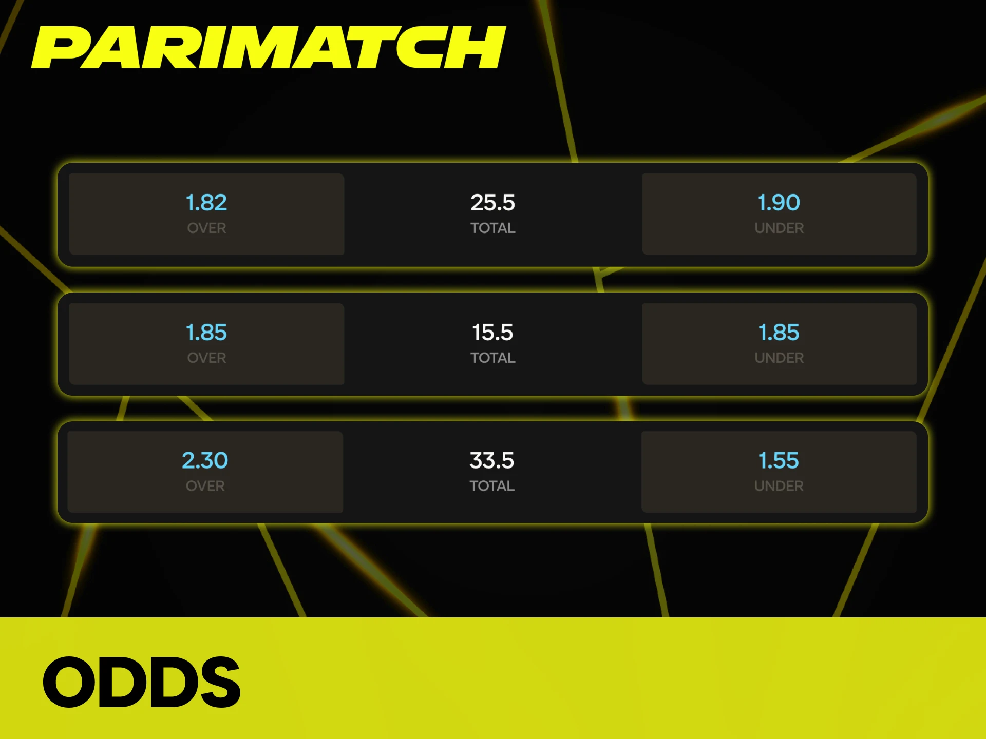 Parimatch provides decimal odds for tennis betting.