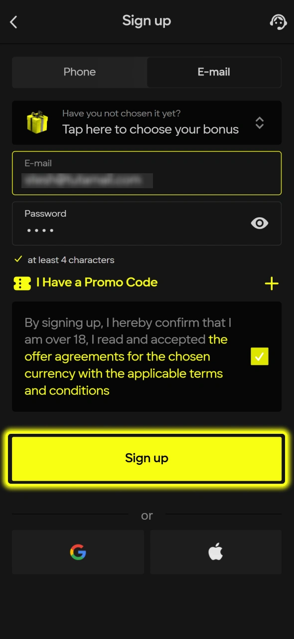 Fill in your details to sign up and start playing Winning Clover 5 at Parimatch.